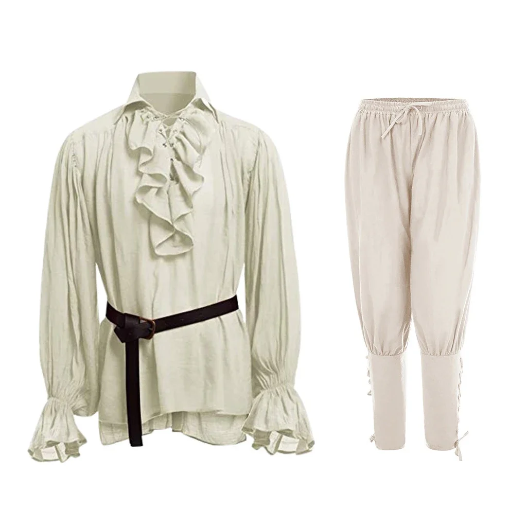 Medieval Gothic Lace Up Pirate Shirt - 중세풍 셔츠 러플 고딕 스팀펑크 빅토리아풍