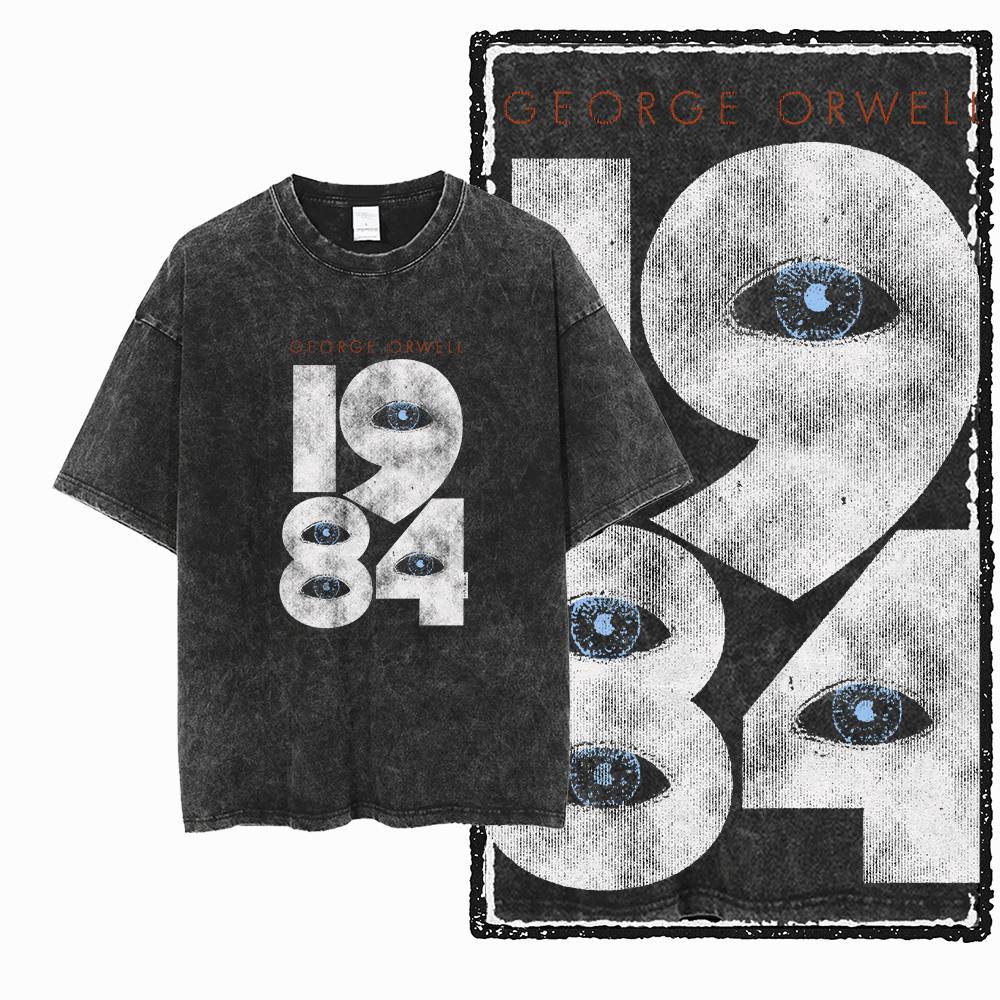 Acid Wash Vintage Graphic T Shirt - G02 익스클루시브 100% 코튼 빅 사이즈
