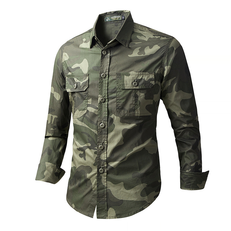 Tactical Military Shirt Cargo - 봄 가을 남성 전술 카고 셔츠