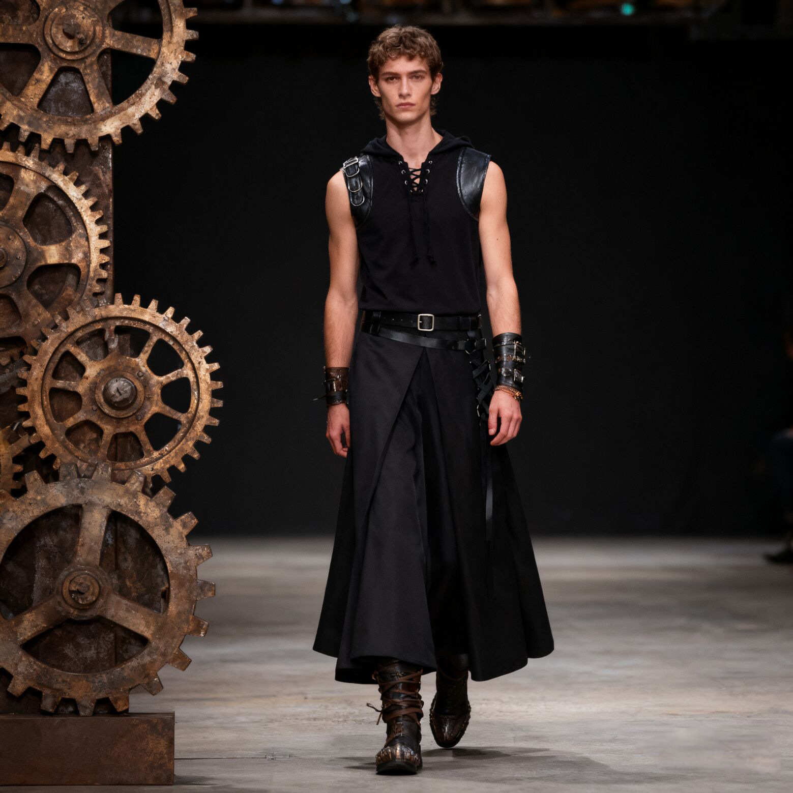 Medieval Gothic Lace Up Pirate Shirt - 남성용 중세 해적 스타일 셔츠, 끈으로