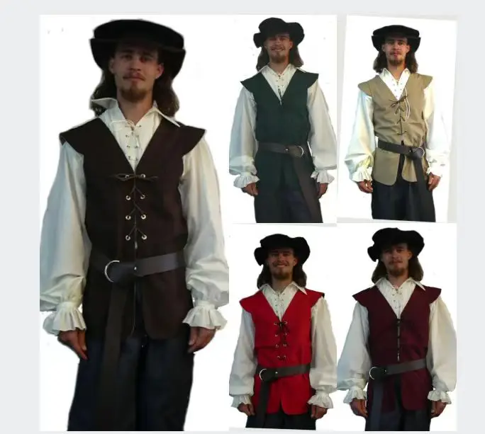 Medieval Gothic Lace Up Pirate Shirt - 중세 스타일 셔츠 러플 고딕 스팀펑크