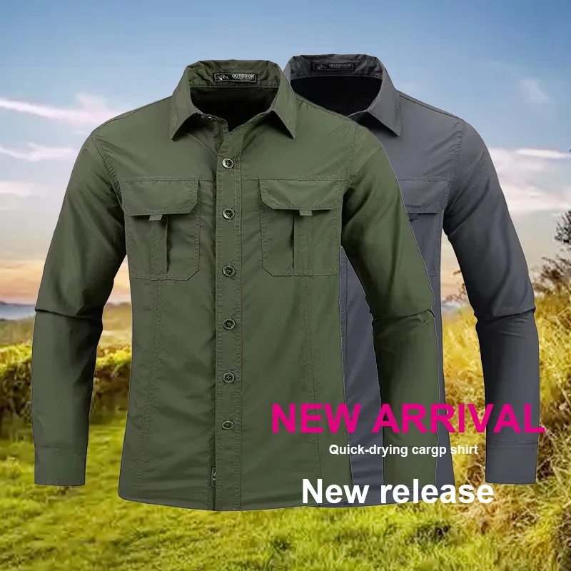 Tactical Military Shirt Cargo - 5XL 남자 경량 빠른 건조 셔츠