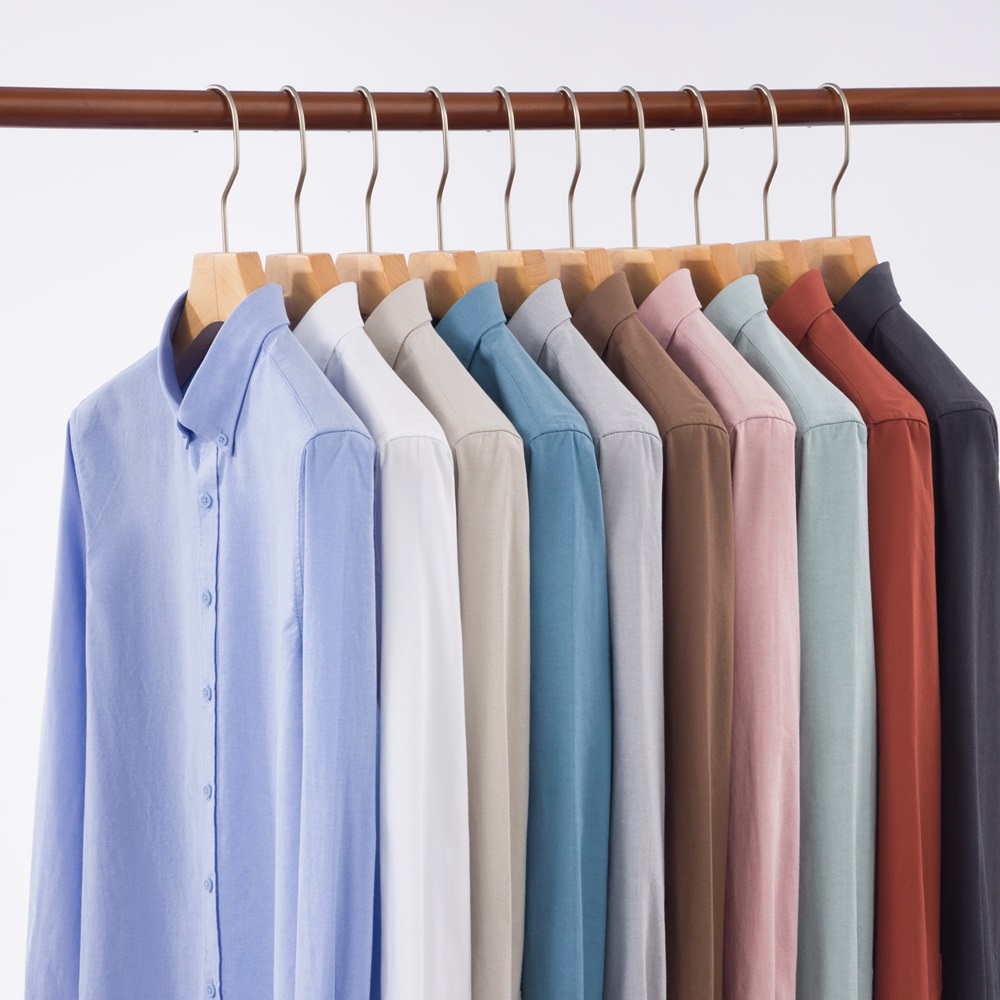 Mandarin Collar Formal Shirt Slim Fit - 2026 신상 남성용 100% 코튼 옥스포드