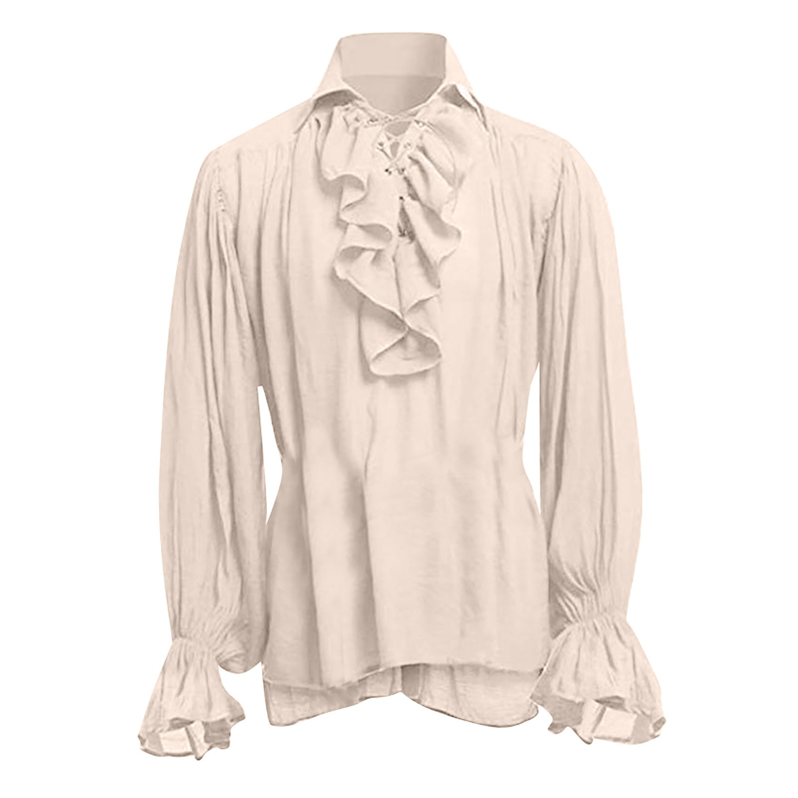 Medieval Gothic Lace Up Pirate Shirt - 남성 할로윈 레이스 업 해적 셔츠