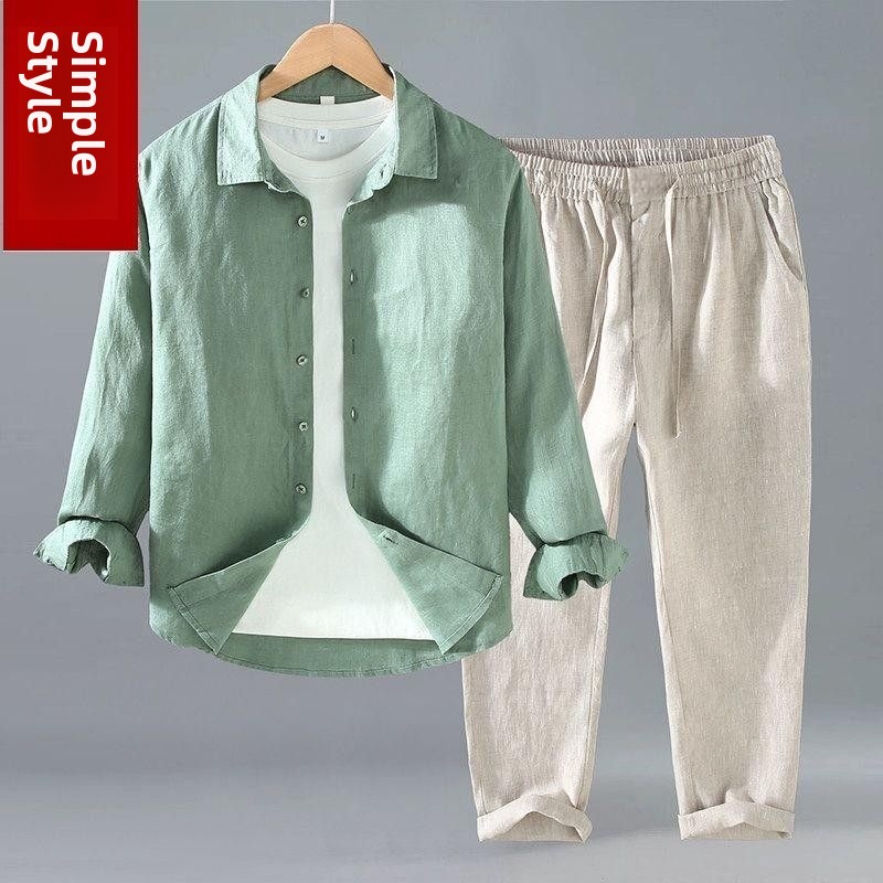 Mens Linen Shirt Long Sleeve - 편안하고 통기성 좋은 린넨 남성 캐주얼