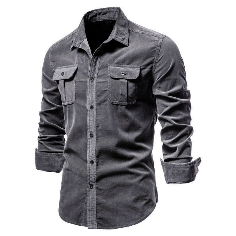 남성용 코듀로이 캐주얼 셔츠 재킷 클래식 버튼업 긴팔  - Corduroy Button Up Shirt Men 리뷰 및 가격