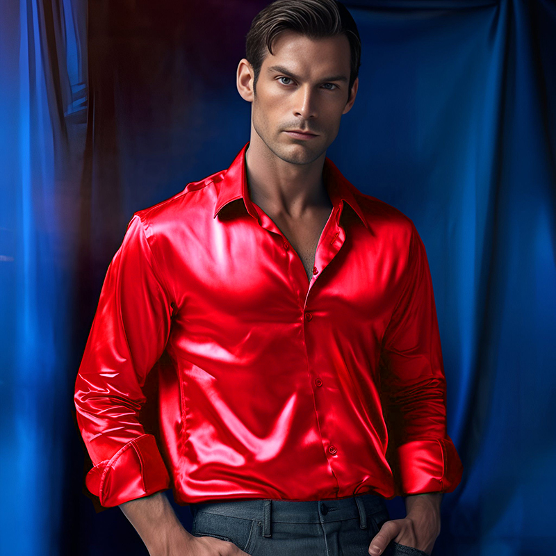 남성 새틴 럭셔리 드레스 셔츠 패션 실크 부드러운 남성 - Mens Satin Silk Dress Shirt 리뷰 및 가격