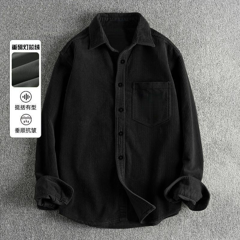가을 남성 코듀로이 긴팔 셔츠 캐주얼 솔리드 컬러 세로 - Corduroy Button Up Shirt Men 리뷰 및 가격