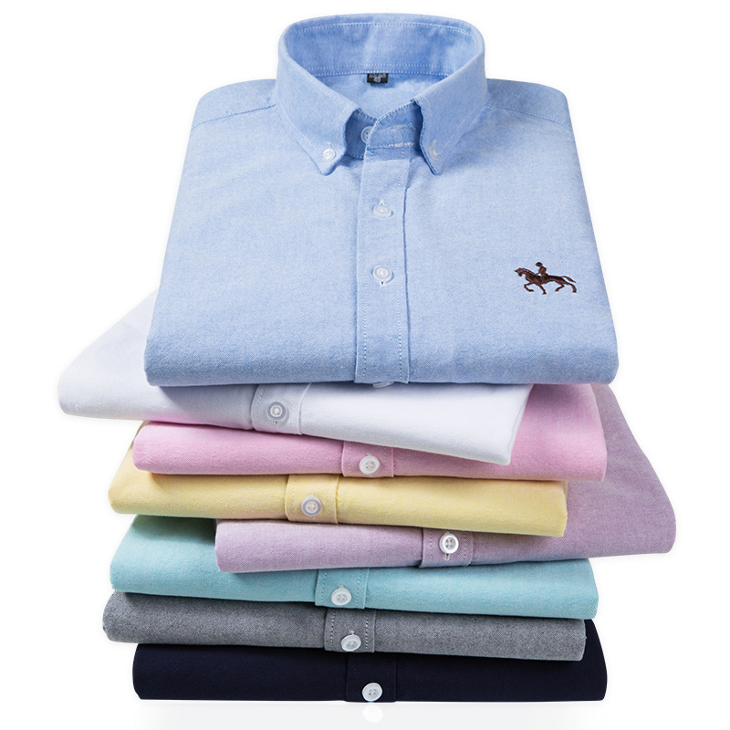 남성용 100% 면 옥스포드 셔츠, 긴팔 솔리드 캐주얼 - Oxford Cotton Casual Shirt Business 리뷰 및 가격