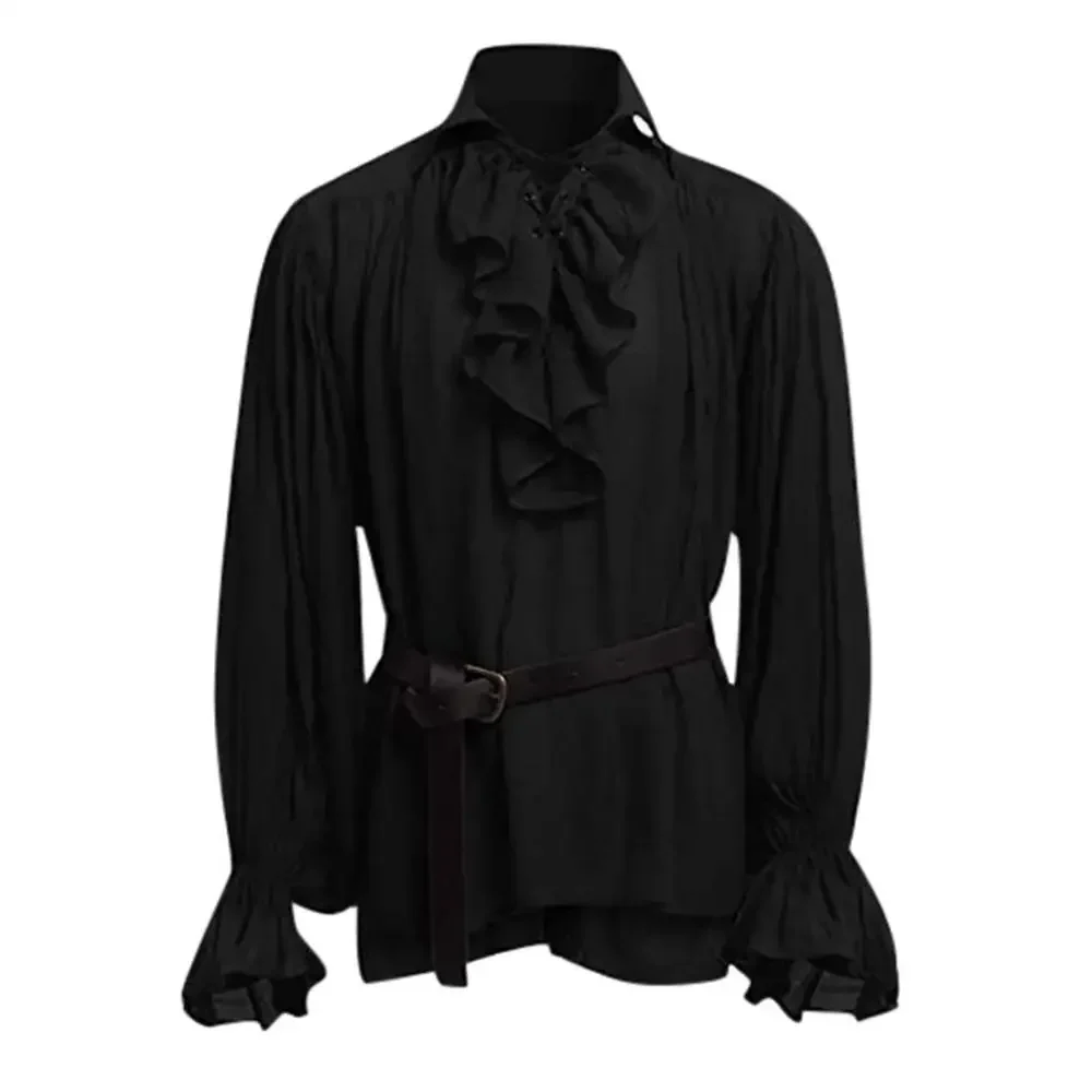 중세풍 셔츠 러플 고딕 스팀펑크 빅토리아풍 해적 코스프 - Medieval Gothic Lace Up Pirate Shirt 리뷰 및 가격