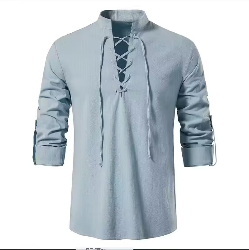 남성용 해적 셔츠 바이킹 레트로 르네상스 중세 고딕 빅 - Medieval Gothic Lace Up Pirate Shirt 리뷰 및 가격