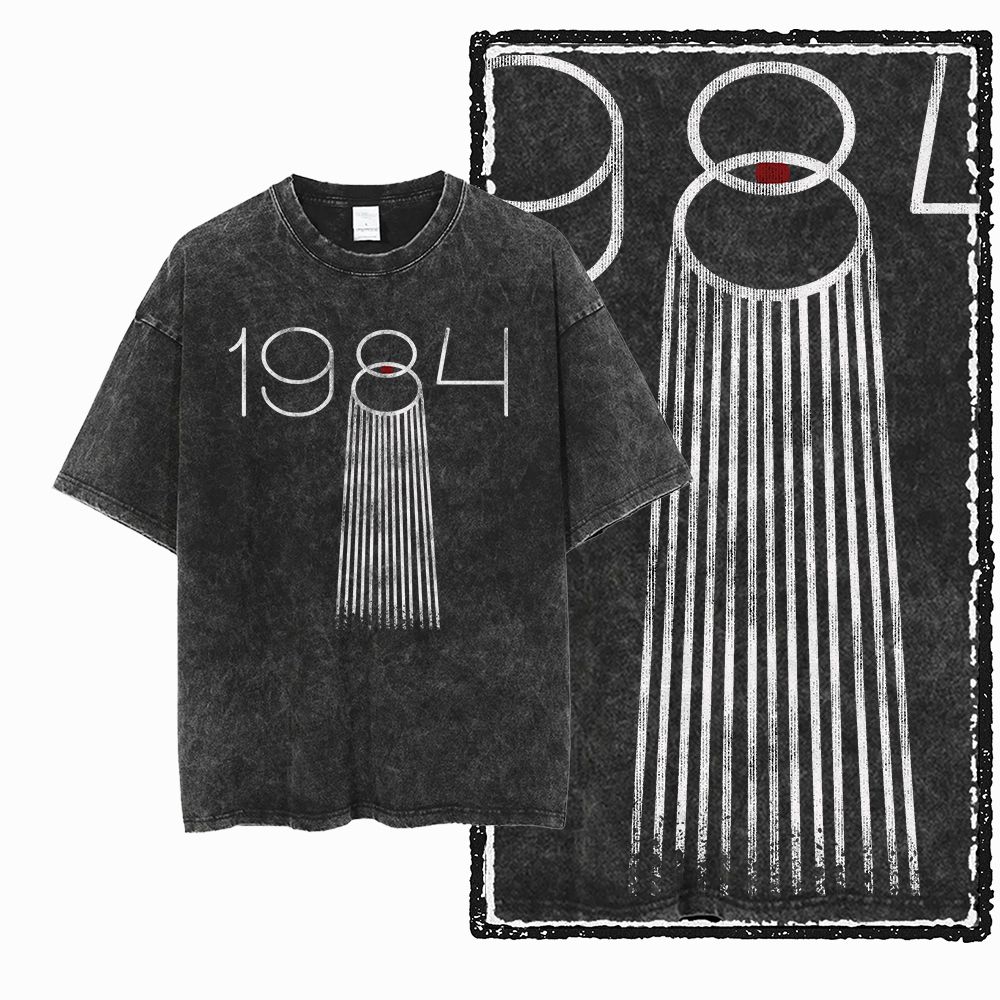 G02 익스클루시브 100% 코튼 빅 사이즈 1984  - Acid Wash Vintage Graphic T Shirt 리뷰 및 가격