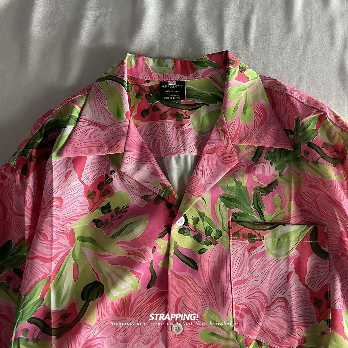 빈티지 비치 블루사스 보케이션 핑크 그래피티 플로럴 쿠 - Vintage Hawaiian Floral Shirt 리뷰 및 가격