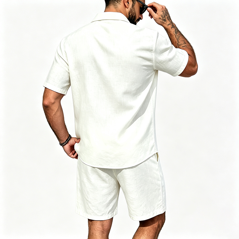 남성 린넨 투피스 세트 반팔 라펠 버튼 셔츠 밴딩 반바 - Mens Linen Shirt Long Sleeve 리뷰 및 가격