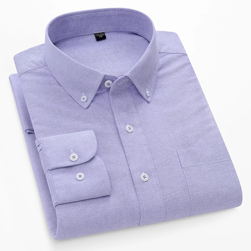남성용 100% 면 옥스포드 긴팔 셔츠 슬림핏 정장용  - Oxford Cotton Casual Shirt Business 리뷰 및 가격