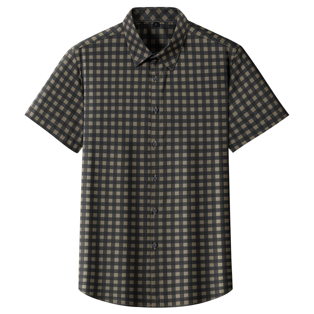 남성 여름 비철 체크 반소매 셔츠 포켓 없음 통기성 피 - Breathable Bamboo Fiber Shirt Non Iron 리뷰 및 가격