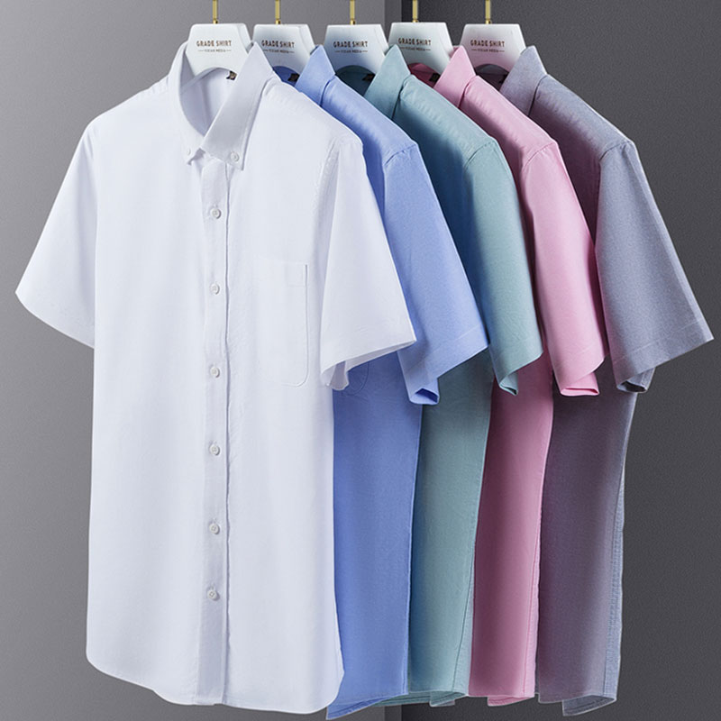 100% 면 옥스포드 반팔 남성 비즈니스 캐주얼 격자  - Oxford Cotton Casual Shirt Business 리뷰 및 가격