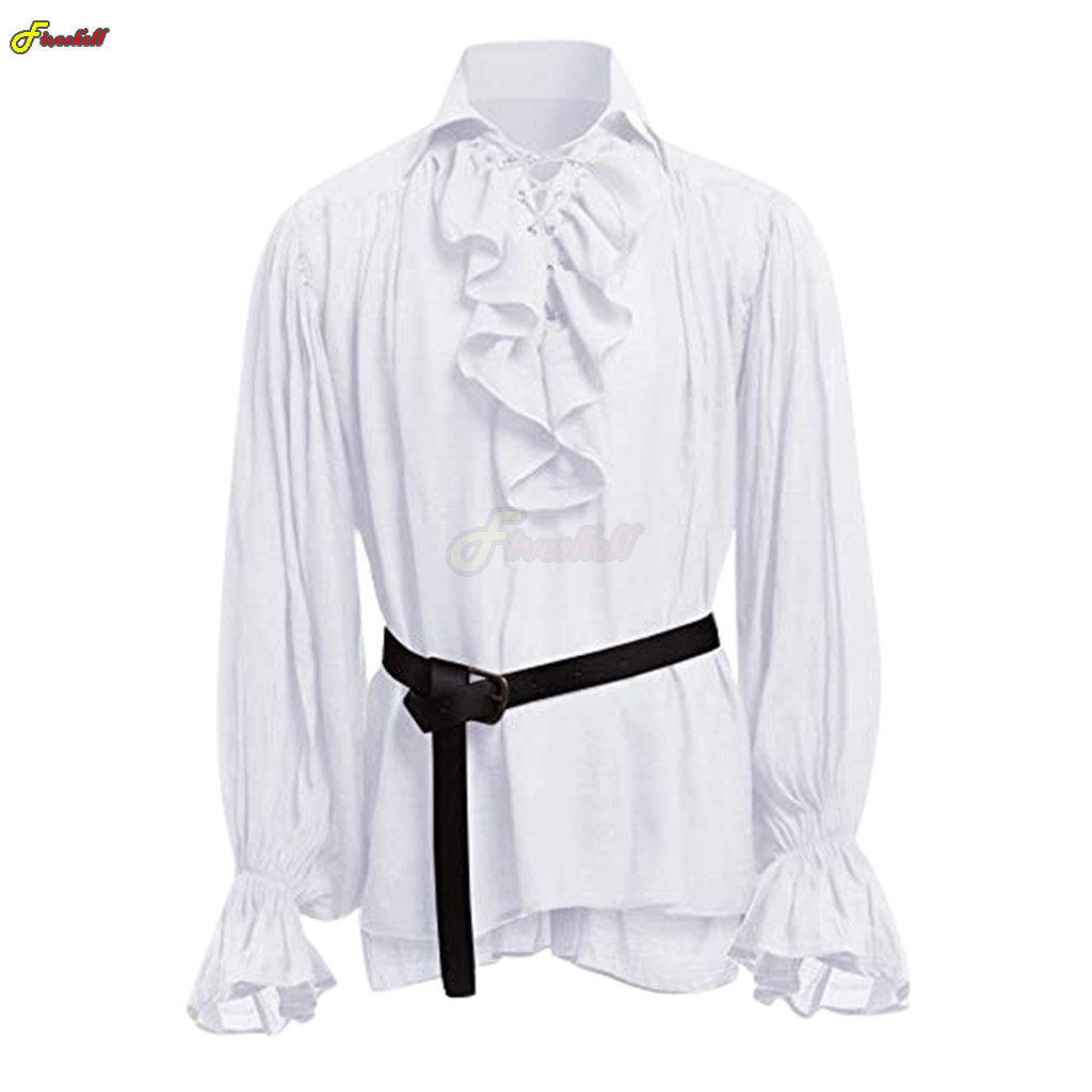 남성용 할로윈 레이스업 해적 셔츠, 중세 뱀파이어 왕자 - Medieval Gothic Lace Up Pirate Shirt 리뷰 및 가격