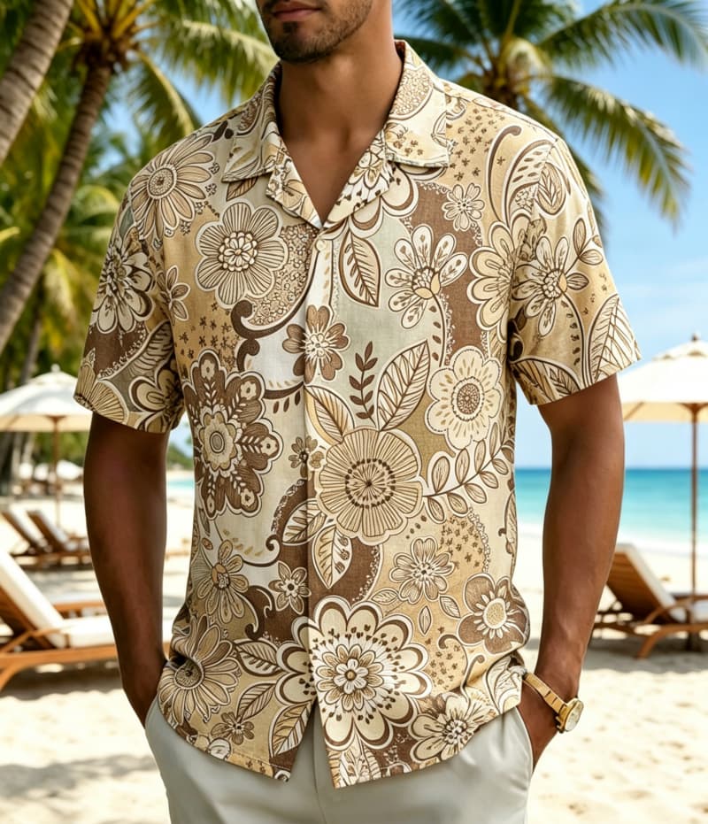 남성용 빈티지 보헤미안 트로피컬 플로럴 프린트 셔츠,  - Vintage Hawaiian Floral Shirt 리뷰 및 가격