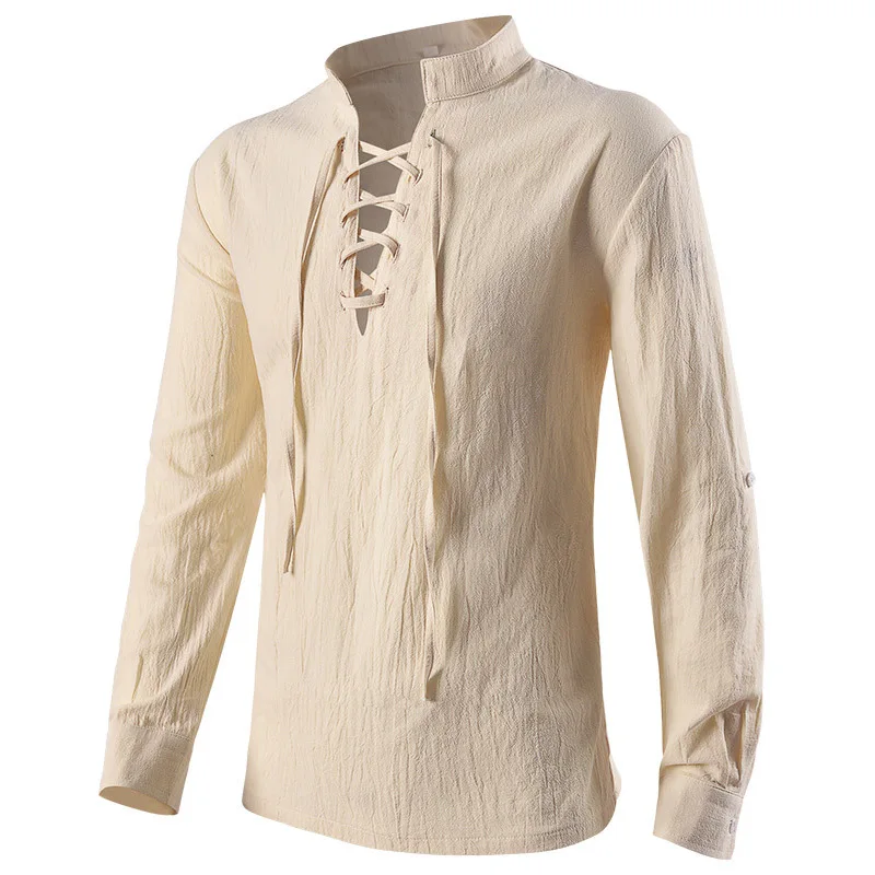 중세 셔츠 고딕 스팀펑크 빅토리아 해적 식민지 코스프레 - Medieval Gothic Lace Up Pirate Shirt 리뷰 및 가격