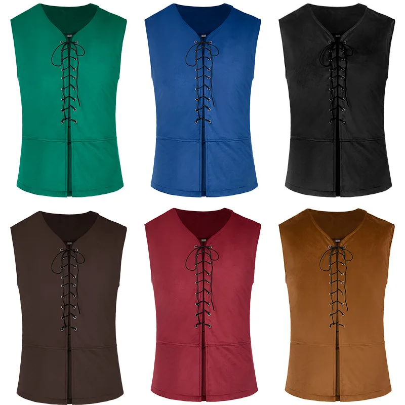 중세 셔츠 고딕 스팀펑크 빅토리아 해적 식민지 코스프레 - Medieval Gothic Lace Up Pirate Shirt 리뷰 및 가격