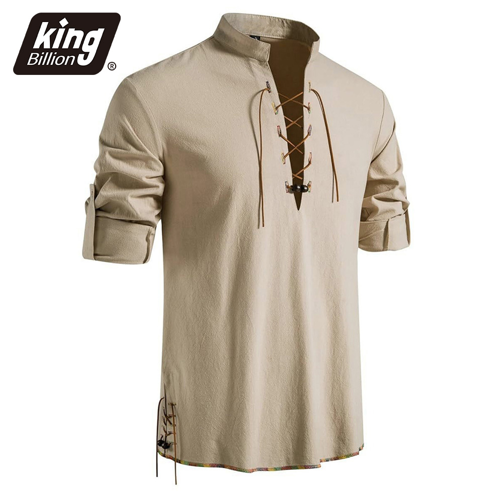 남성용 헨리넥 중세풍 셔츠 레트로 바이킹 해적 레이스업 - Medieval Gothic Lace Up Pirate Shirt 리뷰 및 가격
