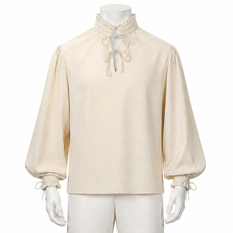 남성 여성을 위한 르네상스 중세 해적 셔츠, 베이지 러 - Medieval Gothic Lace Up Pirate Shirt 리뷰 및 가격