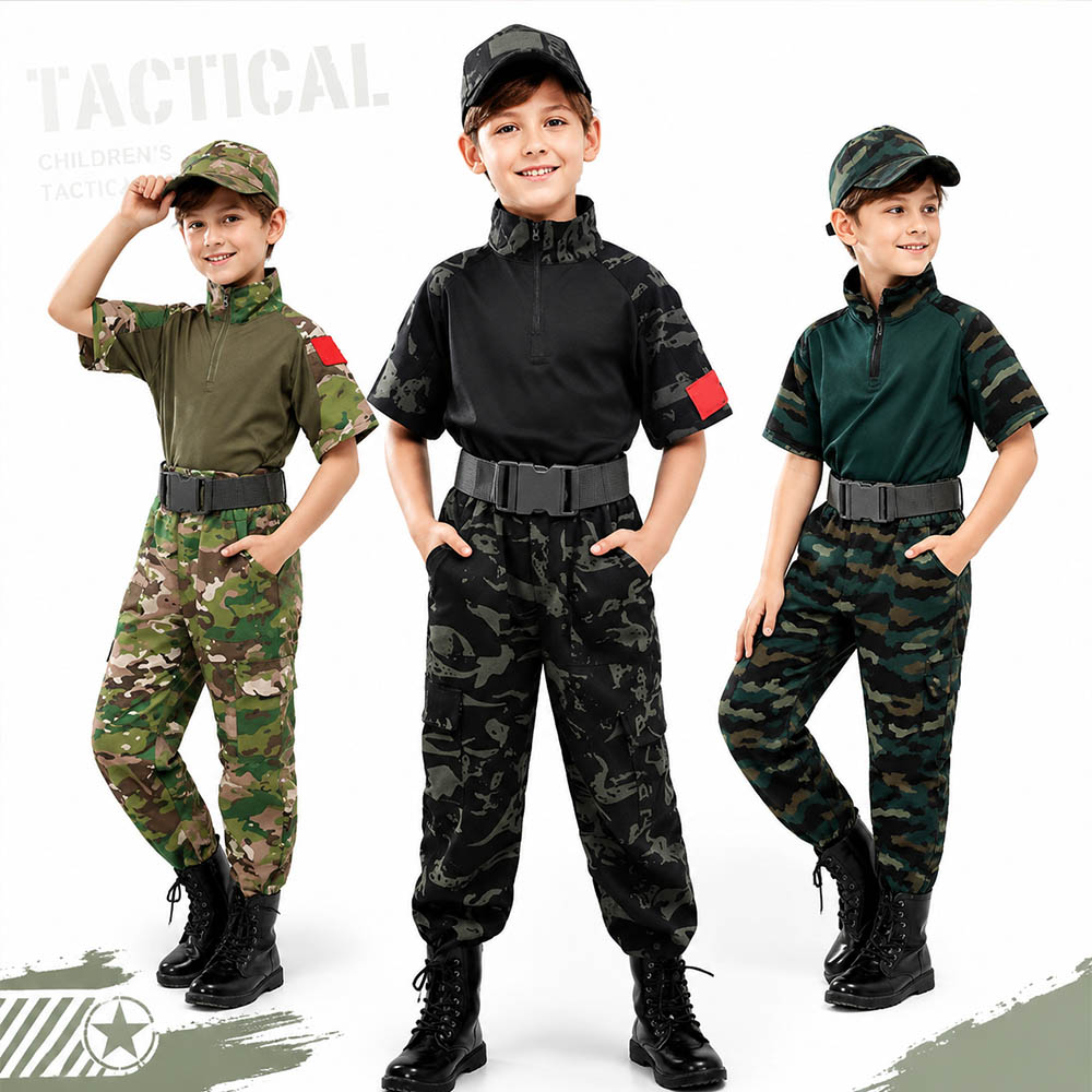 어린이 위장 전술 개구리복 반팔 티셔츠 카고 바지 벨트 - Tactical Military Shirt Cargo 리뷰 및 가격