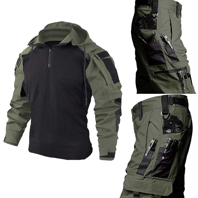 전술 군복 세트 통기성 개구리 셔츠 + 멀티 포켓 카고 - Tactical Military Shirt Cargo 리뷰 및 가격