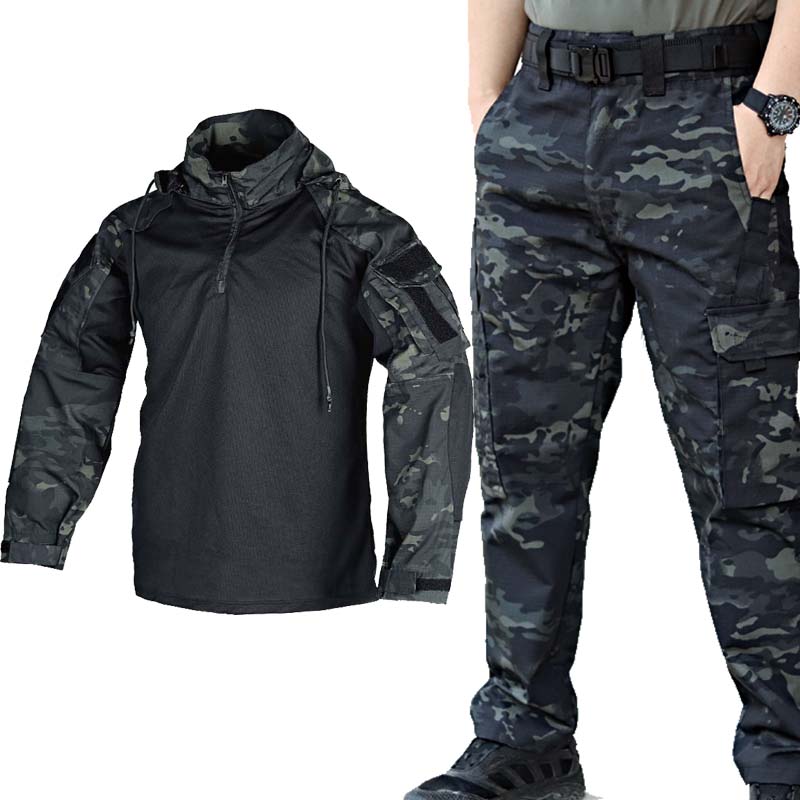 전술 군복 세트 통기성 개구리 셔츠 + 멀티 포켓 카고 - Tactical Military Shirt Cargo 리뷰 및 가격