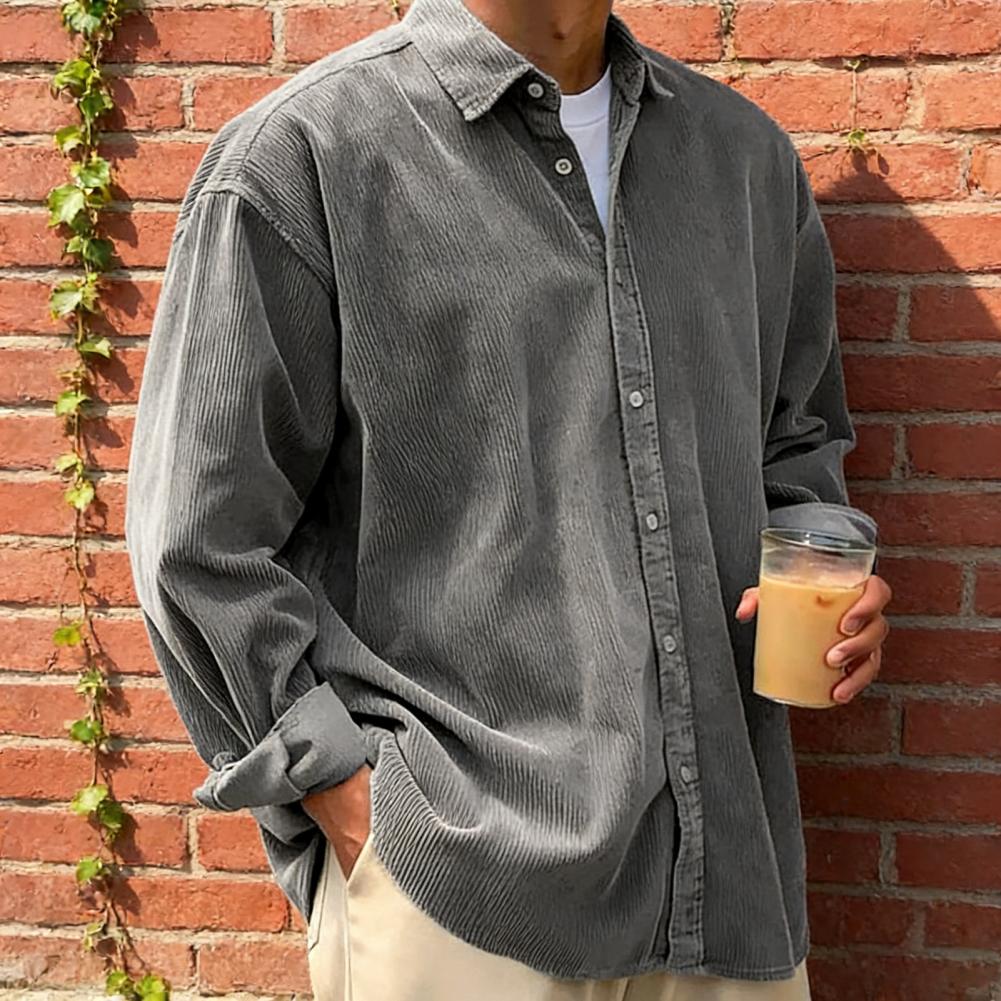 새로운 남성용 코듀로이 셔츠, 편안한 핏, 긴팔, 버튼 - Corduroy Button Up Shirt Men 리뷰 및 가격