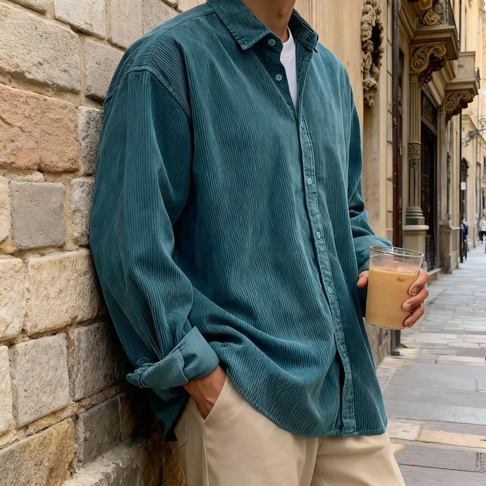 새로운 남성용 코듀로이 셔츠, 편안한 핏, 긴팔, 버튼 - Corduroy Button Up Shirt Men 리뷰 및 가격
