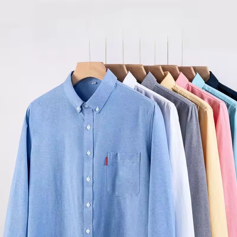 100% 순면 남성 비즈니스 셔츠 단색 긴팔 청년 캐주 - Oxford Cotton Casual Shirt Business 리뷰 및 가격