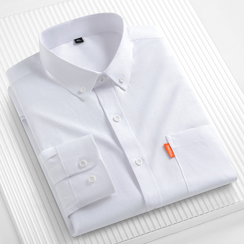 100% 순면 남성 비즈니스 셔츠 단색 긴팔 청년 캐주 - Oxford Cotton Casual Shirt Business 리뷰 및 가격