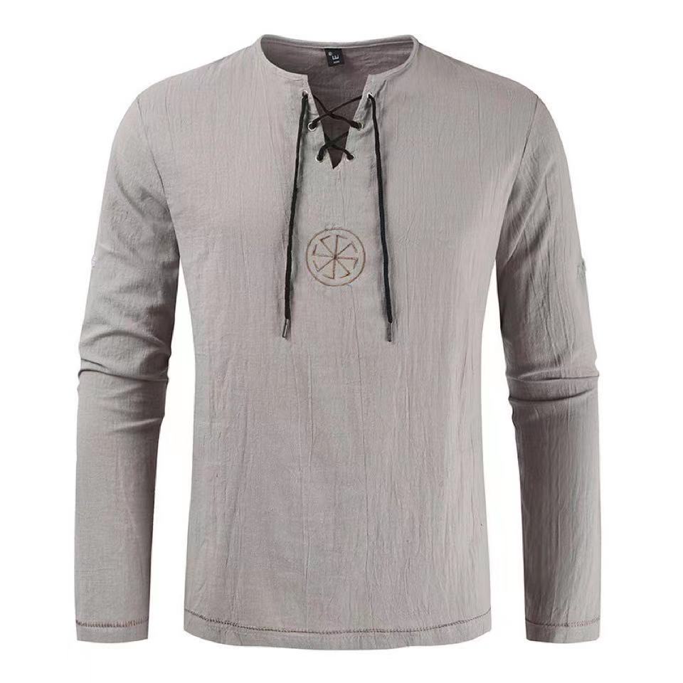 남성용 바이킹 베그비시르 튜닉 중세 린넨 셔츠 북유럽  - Mens Linen Shirt Long Sleeve 리뷰 및 가격