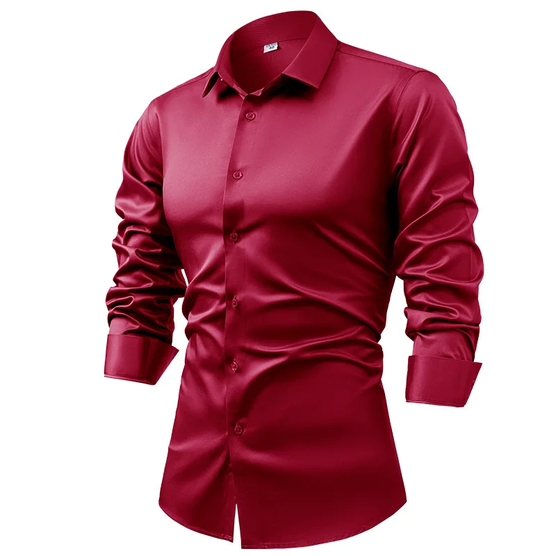 남성용 로얄 블루 실크 새틴 긴팔 원피스 셔츠, 네이비 - Mens Satin Silk Dress Shirt 리뷰 및 가격