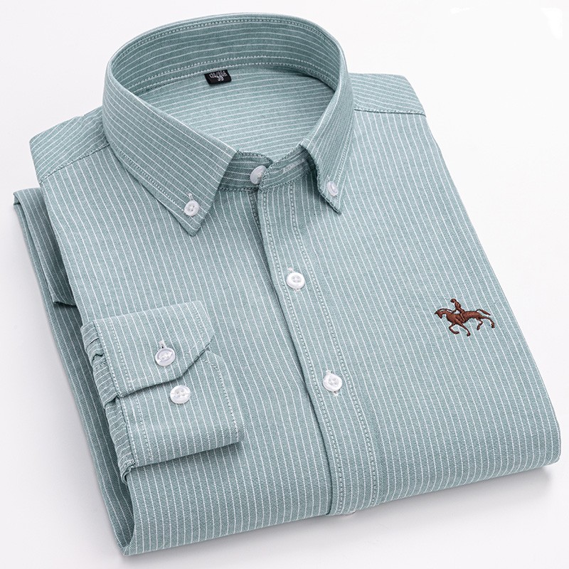 남성용 긴 소매 캐주얼 비즈니스 레귤러 피트 공식 드레 - Oxford Cotton Casual Shirt Business 리뷰 및 가격