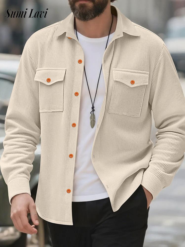 캐주얼 남성 코듀로이 셔츠 자켓 봄 가을 빈티지 버튼  - Corduroy Button Up Shirt Men 리뷰 및 가격