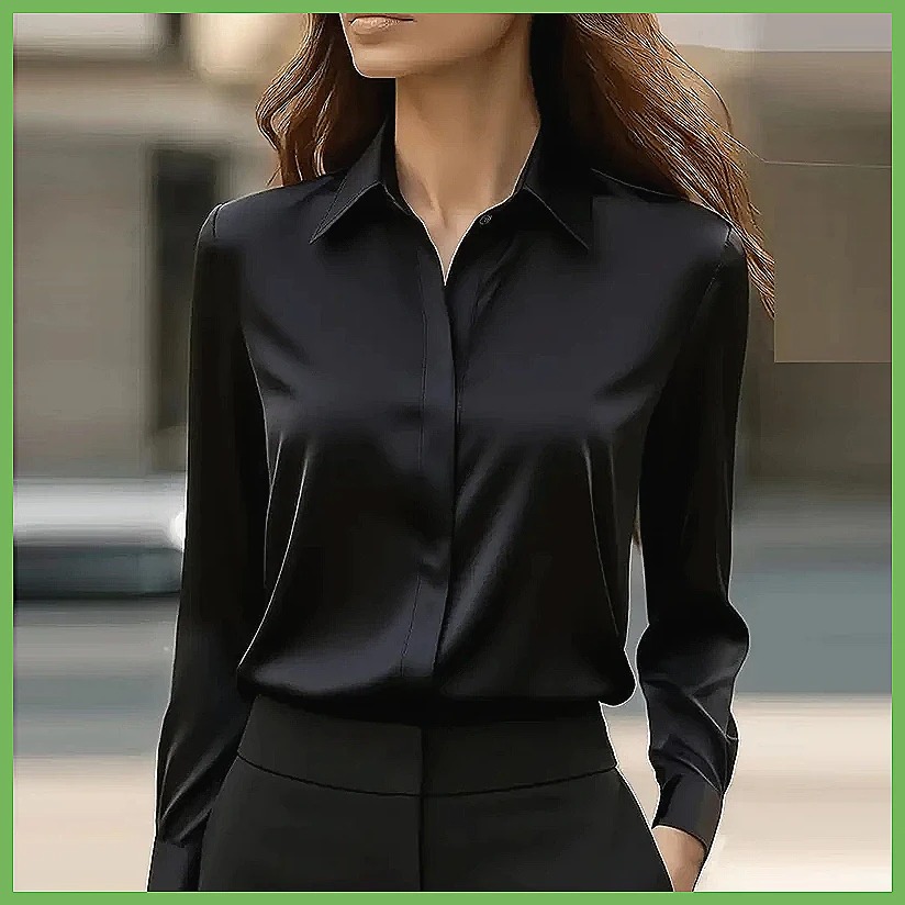 새로운 여성용 오피스 블라우스 긴팔 턴다운 칼라 포멀  - Shirts 리뷰 및 가격