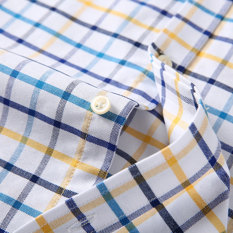 남성용 100% 면 셔츠 긴팔 스트라이프 체크 옥스포드 - Oxford Cotton Casual Shirt Business 리뷰 및 가격