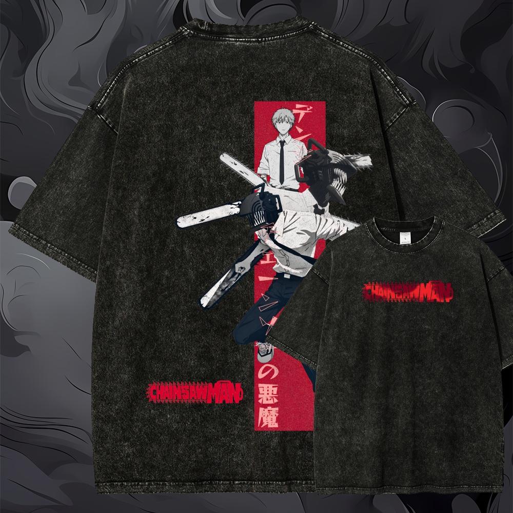 오버사이즈 체인소맨 그래픽 티셔츠 애시드 워싱 양면 프 - Acid Wash Vintage Graphic T Shirt 리뷰 및 가격