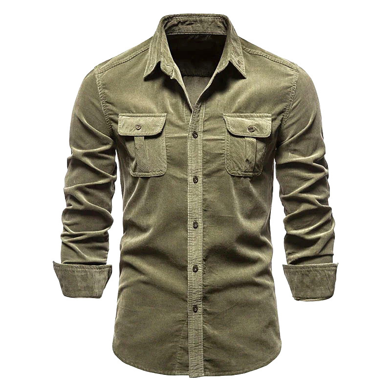남성용 신작 코듀로이 셔츠 코튼 비즈니스 캐주얼 긴팔  - Corduroy Button Up Shirt Men 리뷰 및 가격