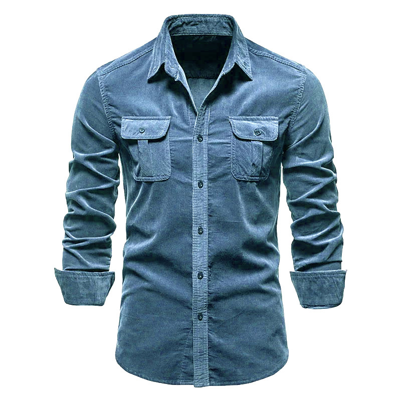 남성용 신작 코듀로이 셔츠 코튼 비즈니스 캐주얼 긴팔  - Corduroy Button Up Shirt Men 리뷰 및 가격