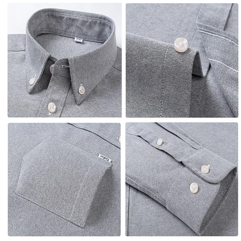 남성용 순면 옥스퍼드 솔리드 컬러 긴팔 캐주얼 셔츠 비 - Oxford Cotton Casual Shirt Business 리뷰 및 가격