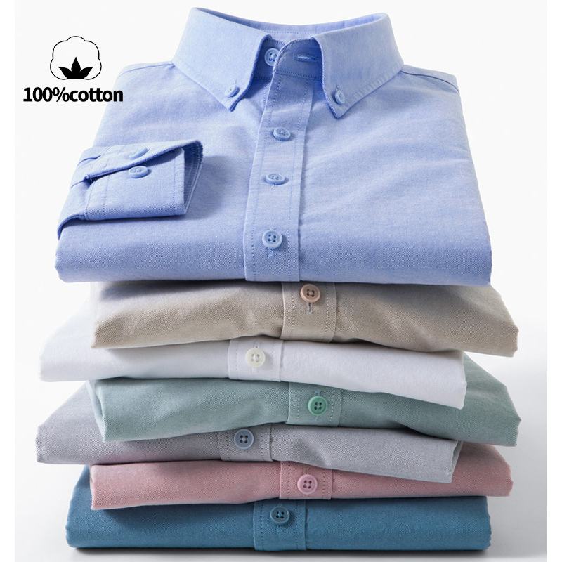 남성용 100% 코튼 옥스포드 셔츠 - 통기성, 땀 흡 - Mandarin Collar Formal Shirt Slim Fit 리뷰 및 가격