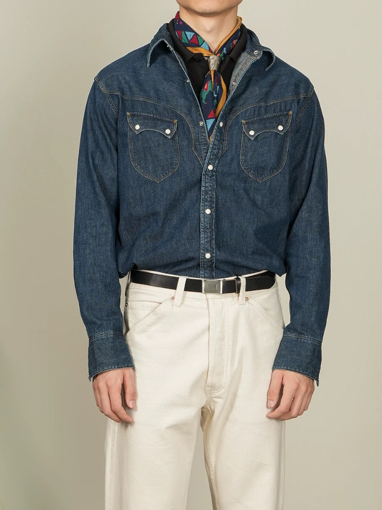 아메리칸 빈티지 펄 스냅 웨스턴 셔츠 - 소프트 워시드 - Mens Western Denim Pearl Snap Shirt 리뷰 및 가격