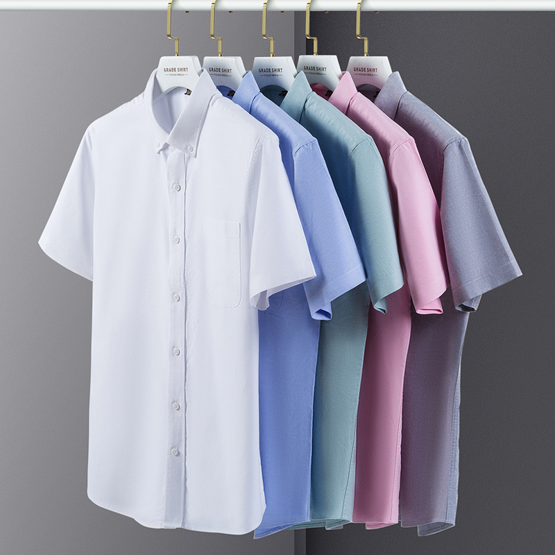여름 고품질 100% 코튼 남성 셔츠 반팔 드레스 셔츠 - Oxford Cotton Casual Shirt Business 리뷰 및 가격