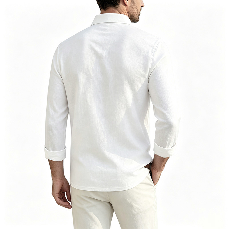 남성용 면 린넨 긴소매 셔츠, 라펠 하프 버튼, 레귤러 - Mens Linen Shirt Long Sleeve 리뷰 및 가격