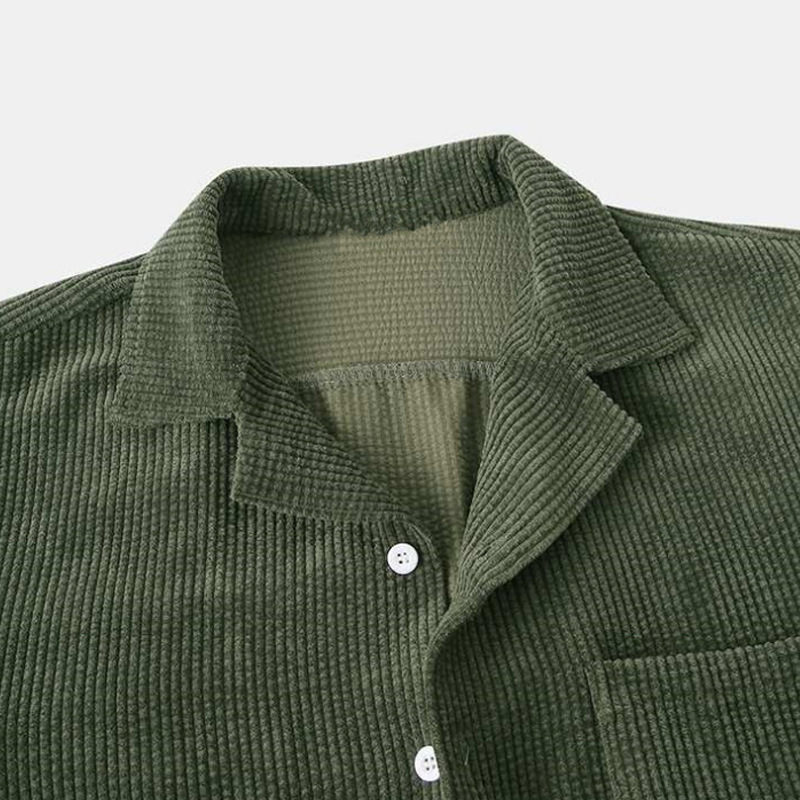 2025 신사복 여름 코듀로이 셔츠와 반바지 세트 솔리 - Corduroy Button Up Shirt Men 리뷰 및 가격