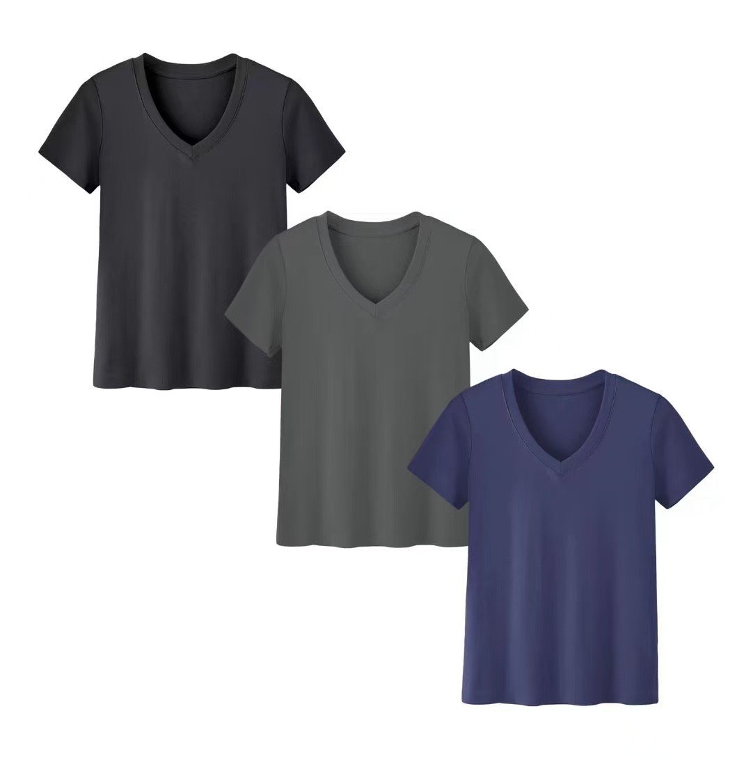 여성 캐주얼 하이넥 반팔 니트 스킴 세트 티셔츠 솔리드 - T-Shirts 리뷰 및 가격